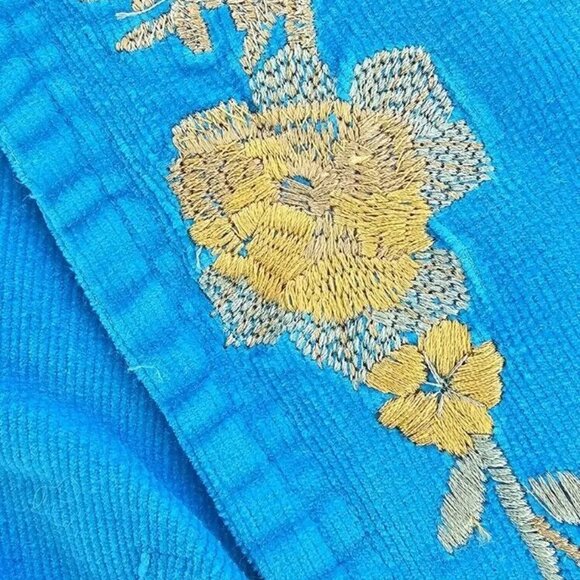 TM True Meaning Womens Jacket, True Meaning Blazer Corduroy, Embroidered Flowers - Picture 12 of 16